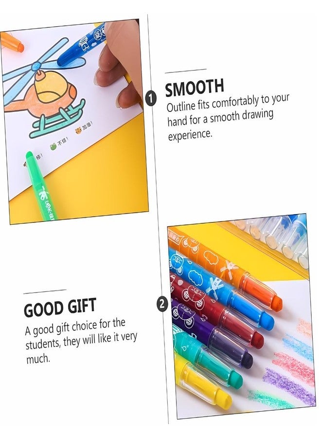 URM أقلام تلوين URM Twist للأطفال، ١٢ لونًا | أقلام تلوين قابلة للسحب بدون فوضى للأطفال الصغار | أقلام تلوين غير سامة قابلة لللف، مثالية للوازم المدرسية، الرسم، التلوين، الفنون والحرف اليدوية، هدية عيد ميلاد للأطفال - Image 3